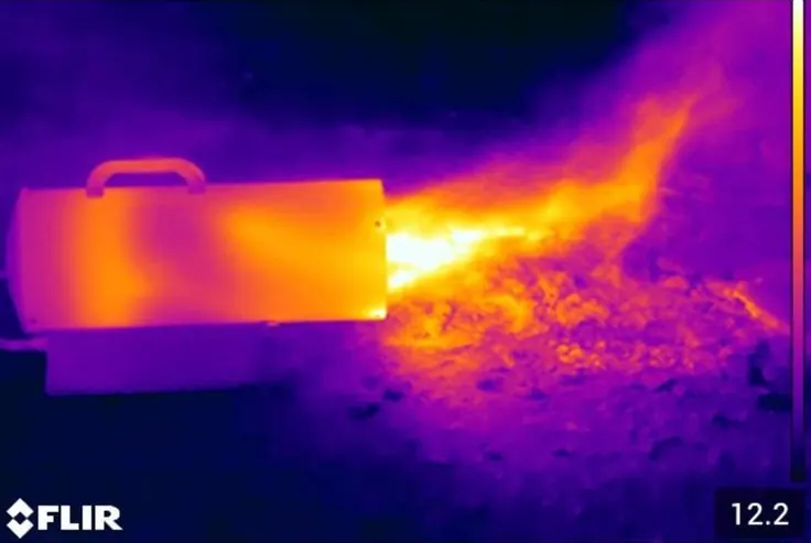 Immagine termografica di un generatore di calore